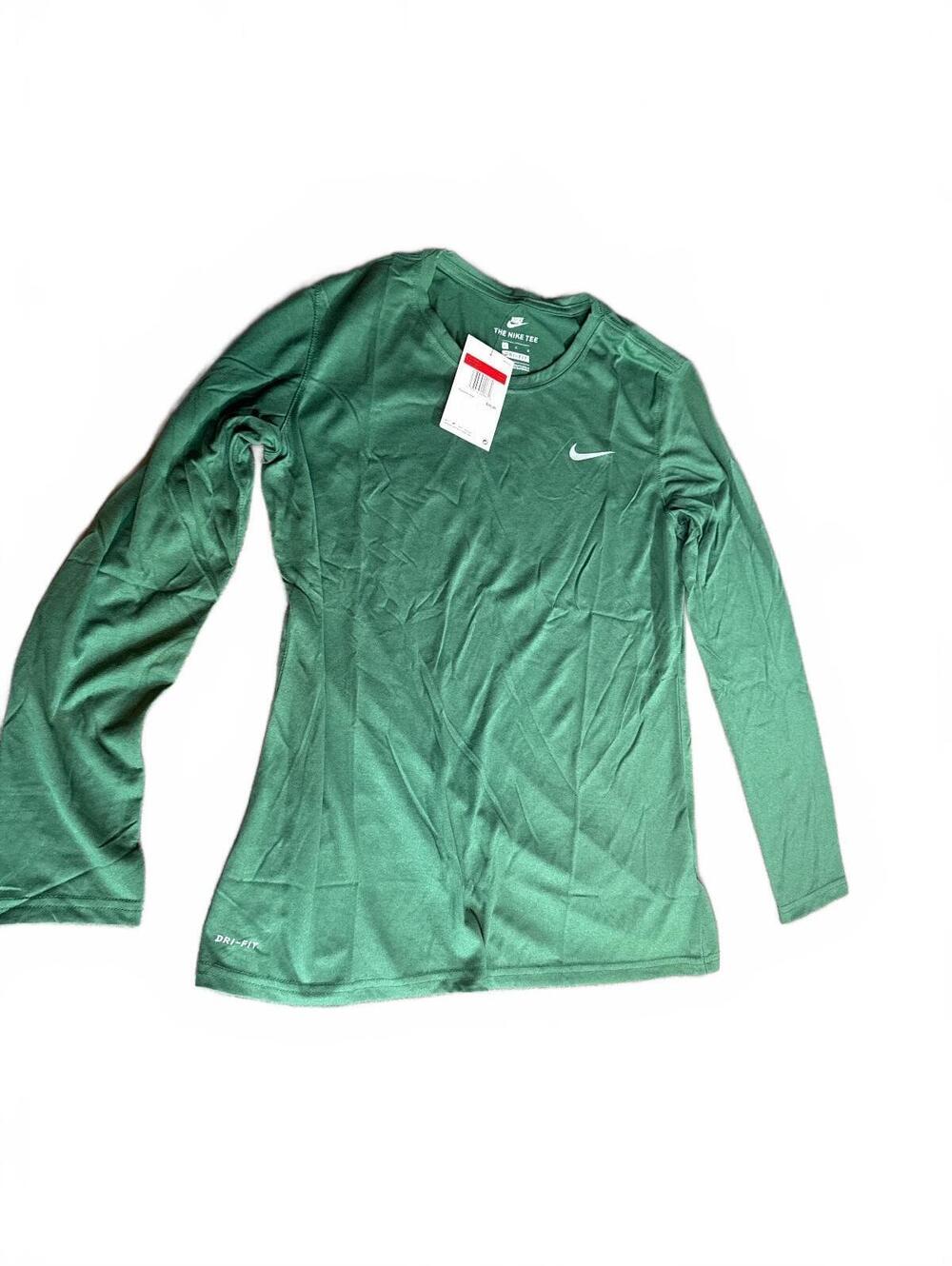 Nike The Nike Tee Dri-FIT  Size Large Long Sleeve Shirt Green Large